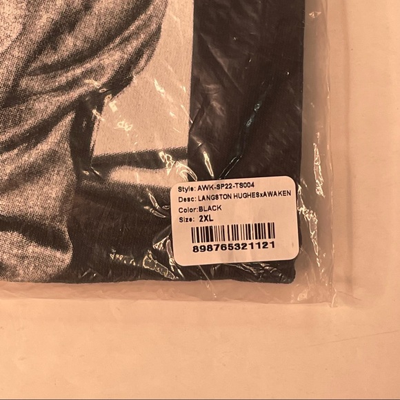 Awake New York Poet Langston Hughes Portrait & Verse Black 2XL Mens Size - Picture 6 of 7